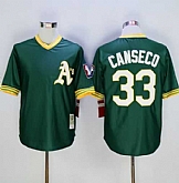 Oakland Athletics #33 Jose Canseco Mitchell And Ness Green Throwback Stitched Baseball Jersey,baseball caps,new era cap wholesale,wholesale hats